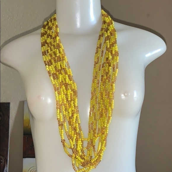 Elekes Yellow+Gold Clear Crystal Necklace - Picture 4 of 5